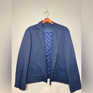 Blue Convertible Zip-Off Sleeve Jacket Vest Size 44 R